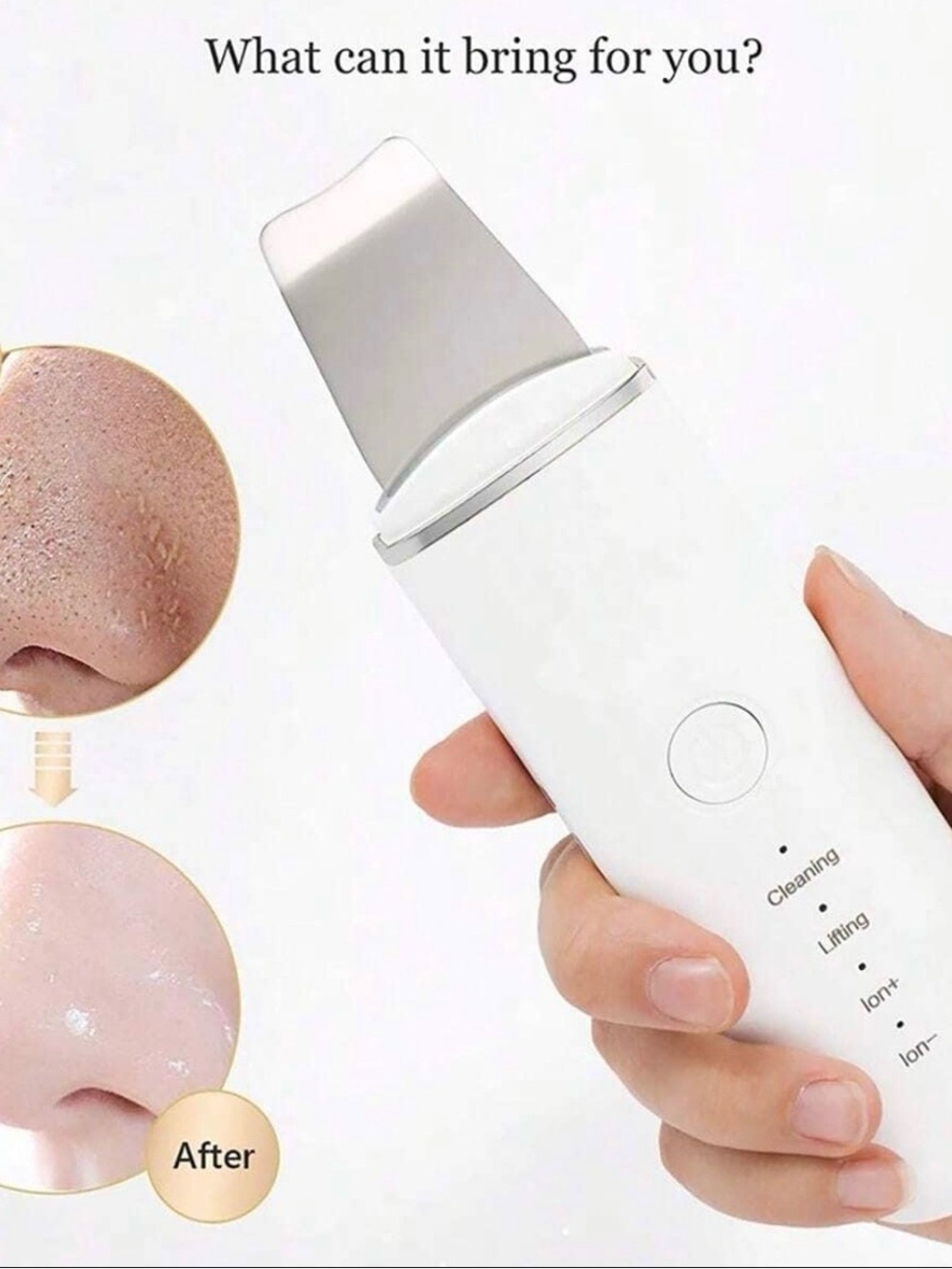 Ultrasonic Skin Scrubber Deep Cleanser - White - Picture 5 of 9